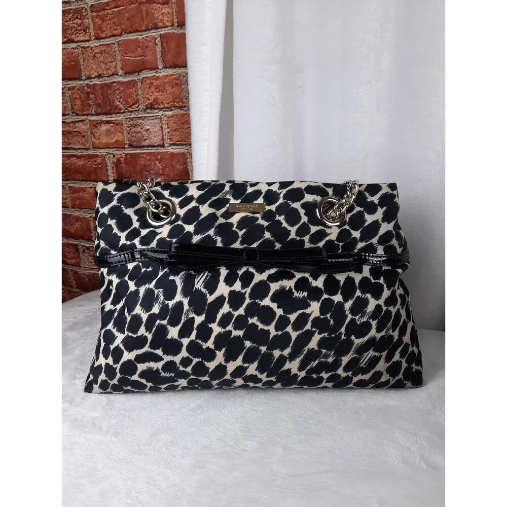 Kate Spade Leopard-Print Nylon Tote with Chain Handles